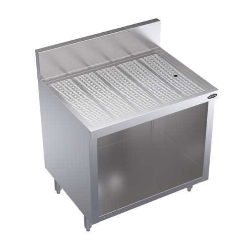 Krowne Metal Corporation KR24-S30 Royal Series Underbar Drainboard Open Cabinet Base 30W x 24D Stainless Steel