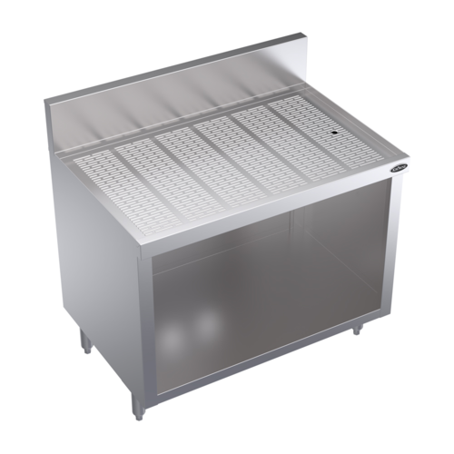 Krowne Metal Corporation KR24-S36 Royal Series Underbar Drainboard Open Cabinet Base 36W x 24D Stainless Steel