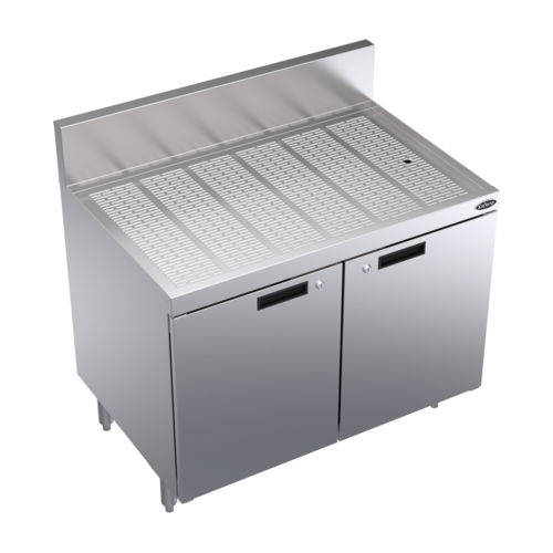 Krowne Metal Corporation KR24-SD36 Royal Series Underbar Drainboard with Cabinet Base and Locking Doors 36W x 24D Stainless Steel