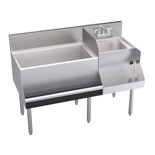Krowne Metal Corporation KR24-W48L-10 Royal Series Underbar Ice Bin Cocktail Station 48W x 24D 30W Ice Bin 10 Circuit Cold Plate