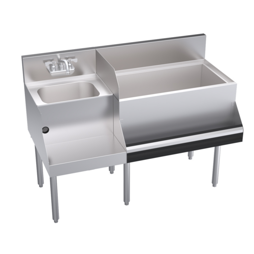 Krowne Metal Corporation KR24-W48R-10 Royal Series Underbar Ice Bin Cocktail Station 48W x 24D 30W Ice Bin 10 Circuit Cold Plate
