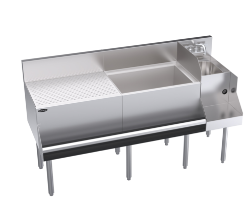 Krowne Metal Corporation KR24-W60A-10 Royal Series Underbar Ice Bin Cocktail Station 60W x 24D with Blender Station