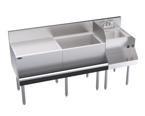 Krowne Metal Corporation KR24-W66A-10 Royal Series Underbar Ice Bin Cocktail Station 66W x 24D with Blender Station