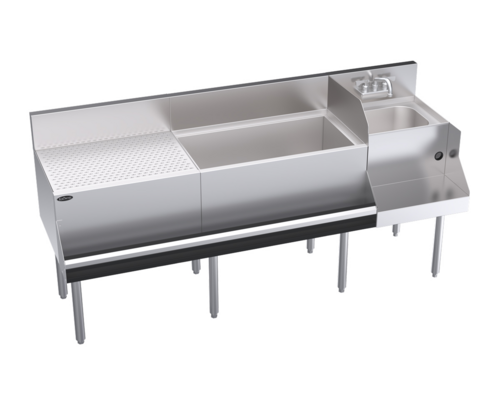 Krowne Metal Corporation KR24-W72A-10 Royal Series Underbar Ice Bin Cocktail Station 72W x 24D with Blender Station