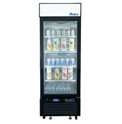 Atosa USA MCF8725GR Refrigerator Merchandiser One Section 24W x 24D x 76H 11.1 cu ft Self Closing Door LED Lighting