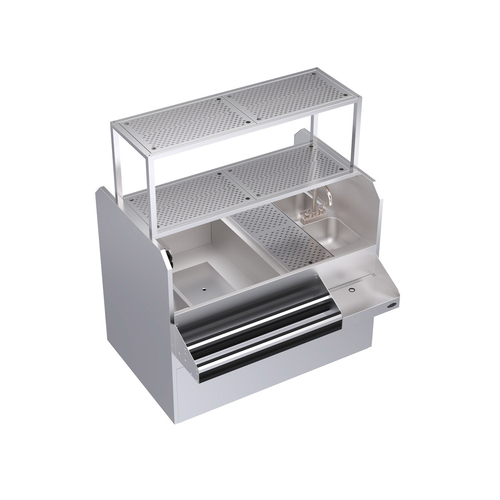 Krowne Metal Corporation KRPT-54ALP-10 Royal Series Underbar Ice Bin Cocktail Station 54W x 45D x 45H NSF