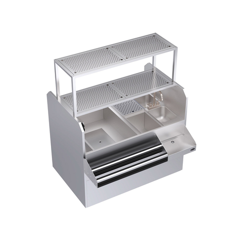 Krowne Metal Corporation KRPT-54BLP-10 Royal Series Underbar Ice Bin Cocktail Station 54W x 45D x 45H