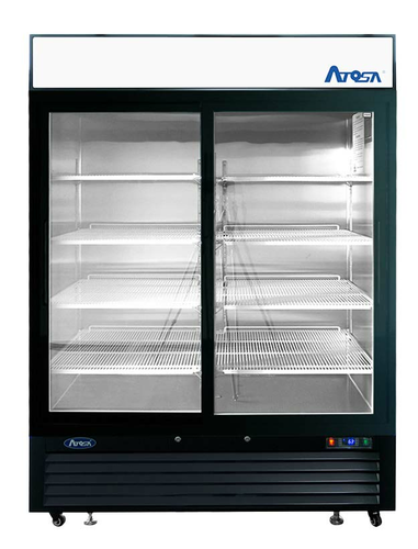 Atosa USA MCF8727GR Refrigerator Merchandiser Two Section 54W x 29D x 81H Bottom Mounted Self Contained 44.9 cu ft
