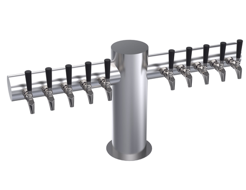 Krowne Metal Corporation KMT-10S Krowne Max-T Style Tower Ten Faucets Glycol Cooled Brushed Stainless Steel Finish