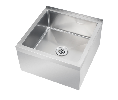 Krowne Metal Corporation MS-2424 Floor Mop Sink 24 x 24 x 13 Overall 21 x 21 x 9 Deep Bowl Stainless Steel
