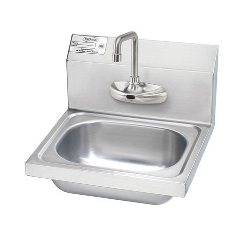 Krowne Metal Corporation HS-67 Hand Sink Wall Mount 12-1/2W x 9-3/4D x 5-5/8 Deep Bowl Electronic Faucet