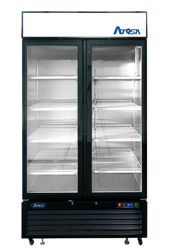 Atosa USA MCF8733GR Refrigerator Merchandiser Two Section 39-2/5W x 31-1/2D x 81-1/5H 28.5 cu ft Self Closing Doors