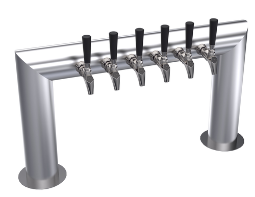 Krowne Metal Corporation KPTU-6S Pass-Thru Tower Six Faucets Glycol Cooled Brushed Stainless Steel Finish