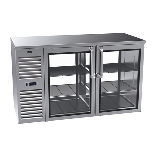 Krowne Metal Corporation KPT60L Pass-Thru Refrigerated Back Bar Cabinet 60 inch Self-Contained Refrigeration