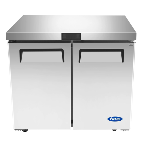 Atosa USA MGF36RGR Undercounter Refrigerator 36 inch Two Section 8.7 cu ft Stainless Steel Energy Star