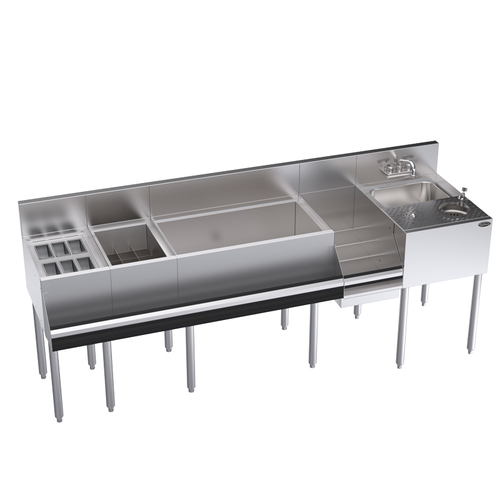 Krowne Metal Corporation KR24-MX84 Royal Series Speed Station 84W x 24D with Sink and Ice Bin