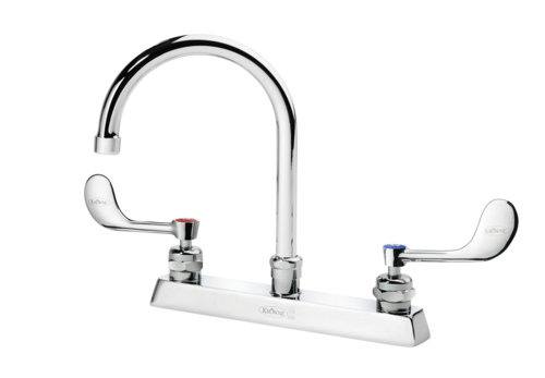 Krowne Metal Corporation 15-501L-W-E4 Royal Series 8 Inch Deck Mount Faucet With Gooseneck Spout