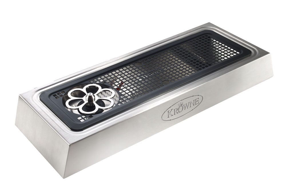 Krowne Metal Corporation KR-LC2GF-TAP Royal Series Countertop Liquid CO2 Glass Chiller with LED Light and Drink Rail