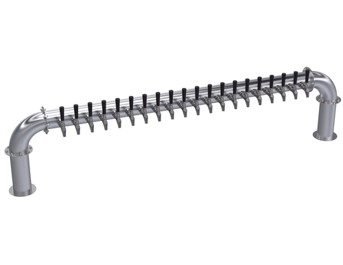 Krowne Metal Corporation KPTP-20S Pass Through Pipe Tower 20 Faucets Glycol Cooled Brushed Stainless Steel 81 Inch