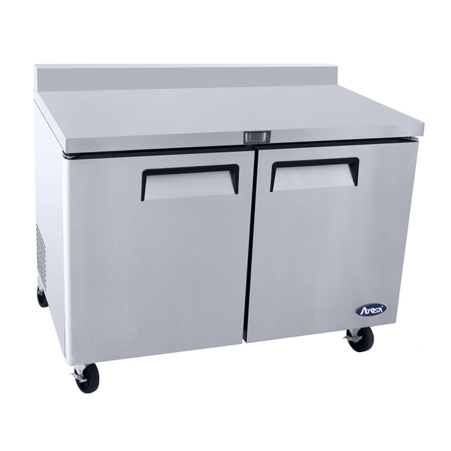Atosa USA MGF8409GR Worktop Refrigerator 48 inch Two Section Stainless Steel Energy Star 134 cu ft
