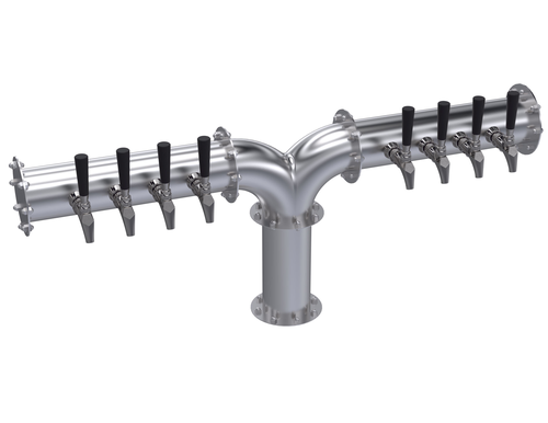Krowne Metal Corporation KPY-8S Pipe Y-Tower Eight Faucets Glycol Cooled Brushed Stainless Steel 42 Inch OA Length
