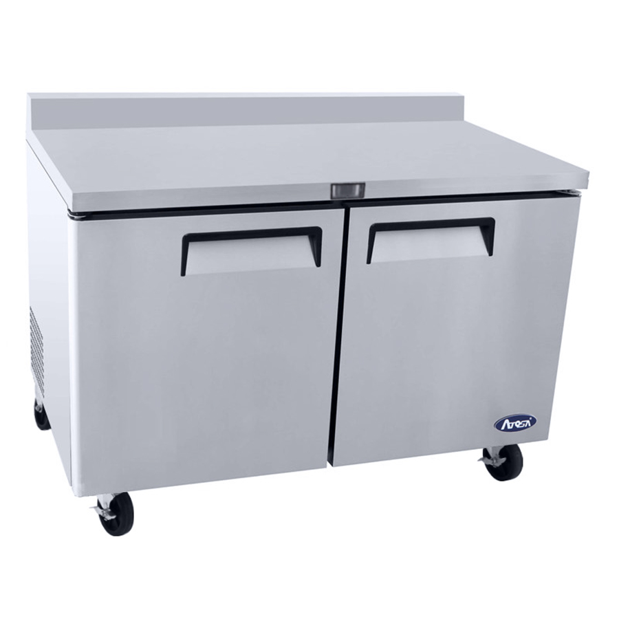 Atosa USA MGF8410GR Worktop Refrigerator with Backsplash Two Section 60 Inch Stainless Steel Energy Star