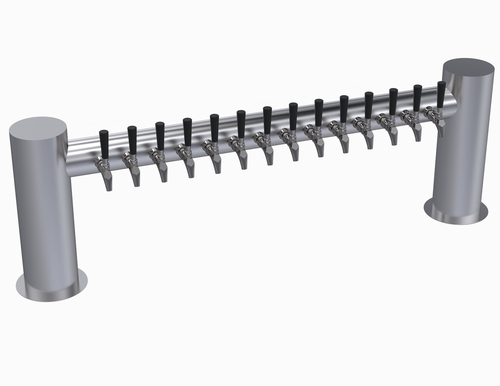 Krowne Metal Corporation KMH-14S Max-H Style Tower 14 Faucets Glycol Cooled Brushed Stainless Steel Finish