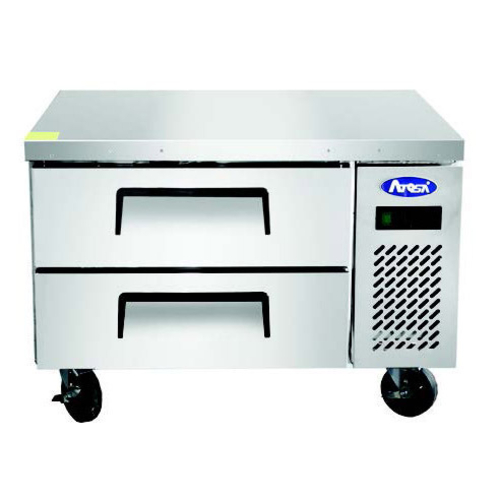 Atosa USA MGF8448GR Chef Base 35-5/8W x 33D x 26-3/5H Self-Contained Refrigeration 4.7 cu ft with Drawers