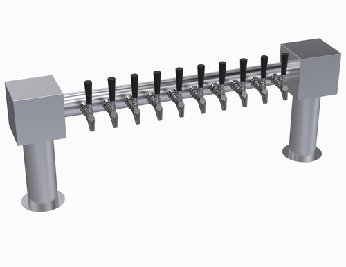 Krowne Metal Corporation KHH-10S Hammer Head Tower Ten Faucets Glycol Cooled Brushed Stainless Steel Finish