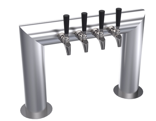 Krowne Metal Corporation KPTU-4S Pass-Thru Tower Four Faucets Glycol Cooled Brushed Stainless Steel 25 Inch