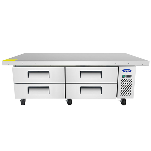 Atosa USA MGF8454GR Chef Base Extended Top 76W x 33D x 26H Self-Contained Refrigeration 12.1 cu ft 4 Drawers