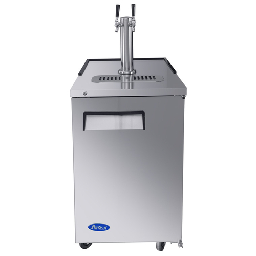 Atosa USA MKC23GR Draft Beer Cooler 23W x 31D x 54H Rear-Mounted Self-Contained Refrigeration Dual Faucet Tower