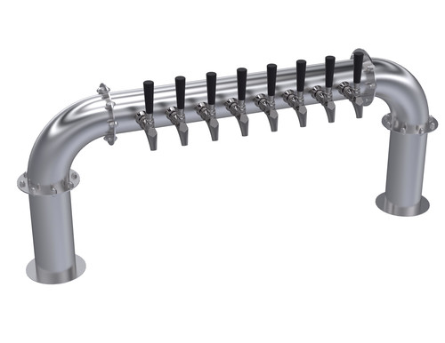 Krowne Metal Corporation KPTP-8S Pass Through Pipe Tower Eight Faucets Glycol Cooled Brushed Stainless Steel 45 Inch