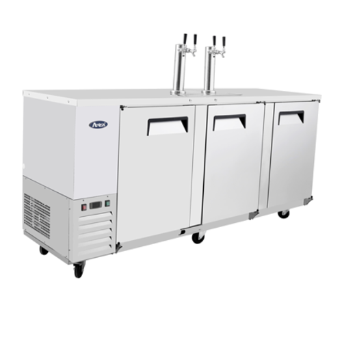 Atosa USA MKC90GR Draft Beer Cooler 89-3/10W x 28-1/10D x 55-3/5H Side-Mounted Refrigeration 4 Barrel Capacity