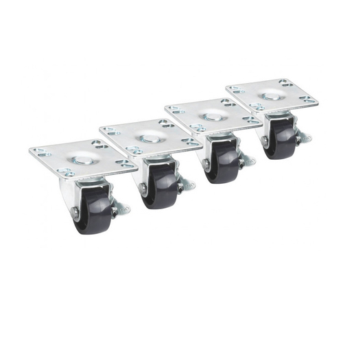 Krowne Metal Corporation BC-132 Casters 2 Low Profile with Brakes Set of 4 Plate Raises Unit 3
