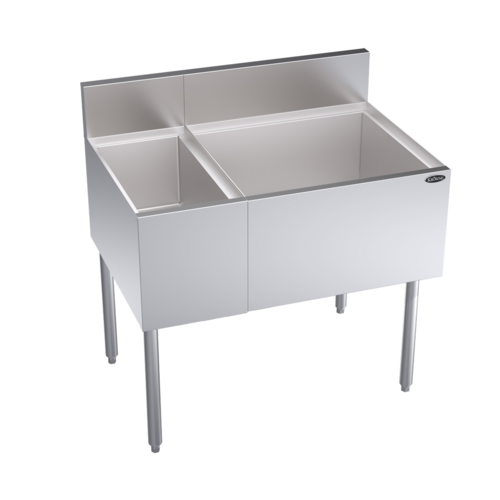 Krowne Metal Corporation KR24-M36R Royal Series Underbar Multi Station Ice Bin 36W x 24D Stainless Steel