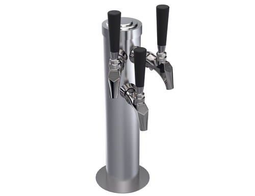 Krowne Metal Corporation KSC-3S Krowne Triple Faucet Column Tower 15 inch High Glycol Cooled Brushed Stainless Steel Finish