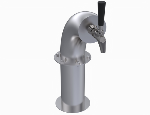 Krowne Metal Corporation KSH-1S Krowne Single Faucet Snakehead Tower Glycol Cooled Brushed Stainless Steel Finish