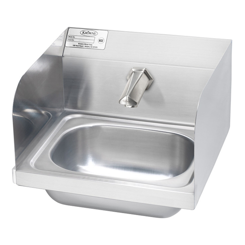 Krowne Metal Corporation HS-70 Hand Sink Wall Mount 15-3/4W x 15-1/4D x 13-3/8H OA Stainless Steel NSF