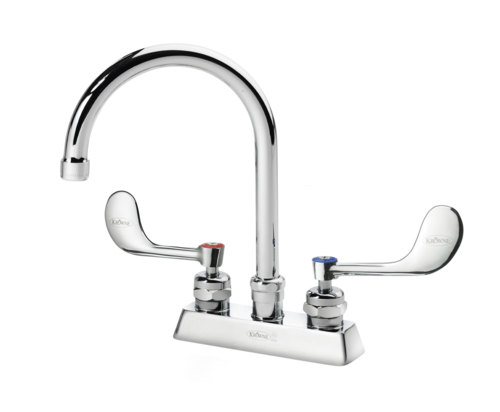 Krowne Metal Corporation 15-301L-W-E4 Royal Series 4 Inch Deck Mount Faucet With Gooseneck Spout