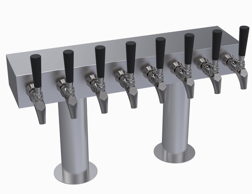Krowne Metal Corporation KDTH-8S Double T-Head Tower Eight Faucets Glycol Cooled Brushed Stainless Steel 24 Inch