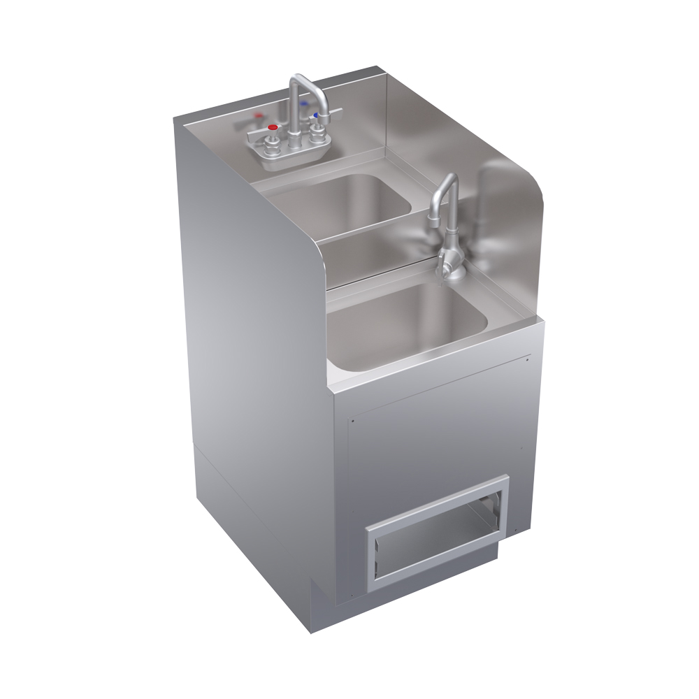 Krowne Metal Corporation KR24-HX18 Royal Series Underbar Hybrid Hand Dump Sink 18W x 24D NSF Certified