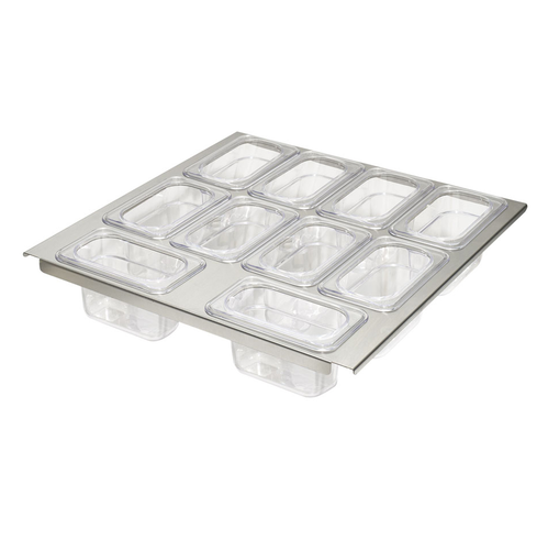 Krowne Metal Corporation BD-101 Garnish Insert with 2 Extra Cups for Back Bar Cooler Drawers