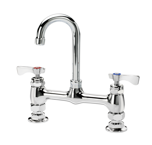 Krowne Metal Corporation 15-825L-W-E2 Royal Series 8 Raised Deck Mount Faucet With Gooseneck Spout and Wristblade Handles