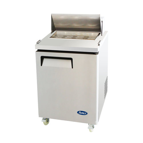 Atosa USA MSF8301GR Sandwich Salad Top Refrigerator 27-1/2W x 30D x 41-3/8H 7.2 cu ft with 8 poly pans and self-closing door