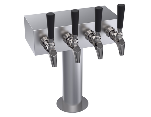 Krowne Metal Corporation KTH-4S T-Head Tower Four Faucets Glycol Cooled Brushed Stainless Steel Finish 12 Inch Long Box
