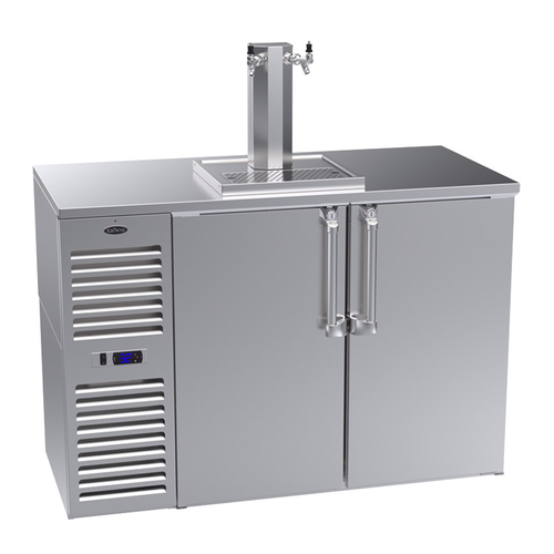 Krowne Metal Corporation DB52 Draft Beer Cooler Two Section 52W x 25D Side Mounted Refrigeration with Stainless Steel Tower