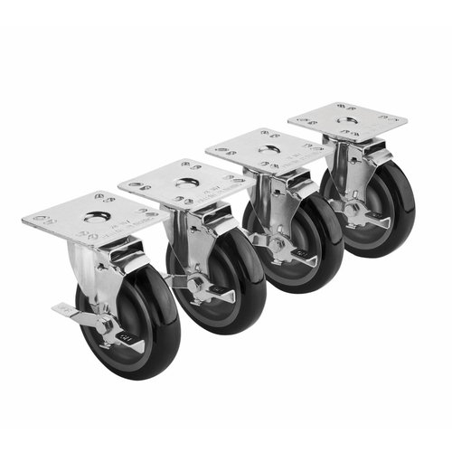 Krowne Metal Corporation BC-134 Casters 3 inch with brakes set of 4 plate raises unit 4 inch