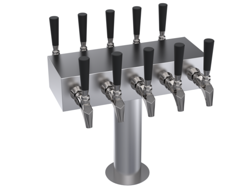 Krowne Metal Corporation KDSTC-5S Double Sided T-Head Tower Glycol Cooled Brushed Stainless Steel 15 Inch