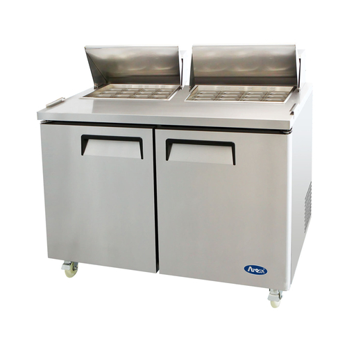 Atosa USA MSF8307GR Sandwich Salad Mega Top Refrigerator 60 inch Two Section 17.2 cu ft with 24 Poly Pans